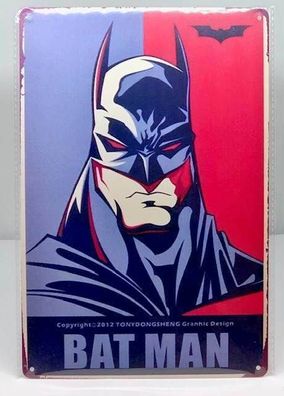 Nostalgie Nostalgie Retro Schild "BAT MAN" Batman 30x20 12020 (Gr. 30x20cm)