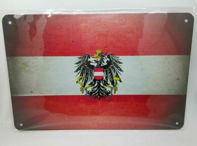 Nostalgie Nostalgie Retro Blechschild Österreich Flagge Adler 30x20 60224