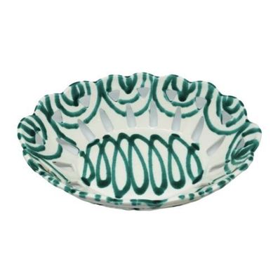Gmundner Keramik Schale oval grün geflammt L 27cm B 19cm H 7cm 90128