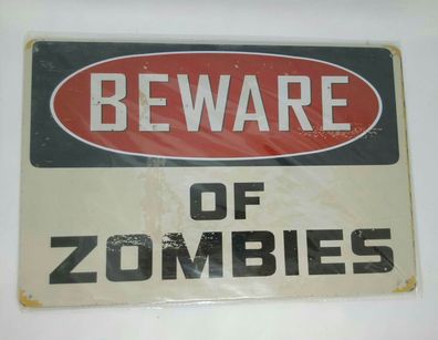 Nostalgie Nostalgie Retro Vintage Schild "beware of zombies" 30x20 50332