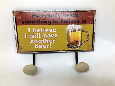 Nostalgie Wandhaken Garderobenhaken Vintage Bier Beer Spruch 2 Fach 45002