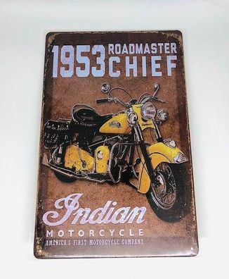 Nostalgie Retro Blech Schild 1953 CHIEF Roadmaster 30x20cm 50093 (Gr. 30x20cm)