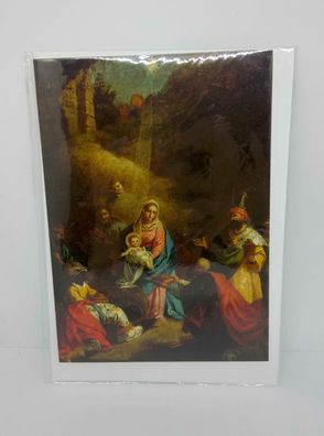 Nostalgie Weihnachtskarte Heilige Drei Könige Jesus 10,5x15 inkl. Kuvert 80077