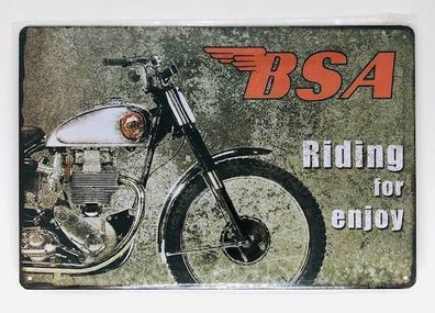 Nostalgie Nostalgie Retro Blechschild BSA Riding for enjoy 30x20cm 50085