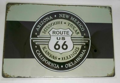 Nostalgie Nostalgie Retro Blechschild US Route 66 States 30x20 50136 (Gr. 30x20cm)