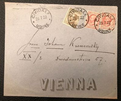 Postablage Vienna Wien Cividale Udine 1922 25310