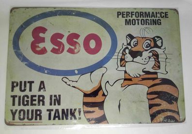 Nostalgie Nostalgie Retro Blechschild Esso Tiger 30x20 50162 (Gr. 30x20cm)