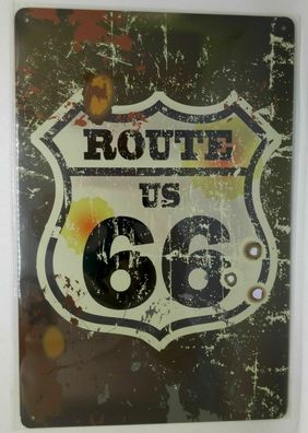 Nostalgie Nostalgie Retro Blechschild US Route 66 30x20 50134 (Gr. 30x20cm)