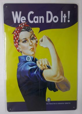 Nostalgie Retro Blechschild "We Can Do It!" Rosie the Riveter 30x20 50186 (Gr. 30x20)
