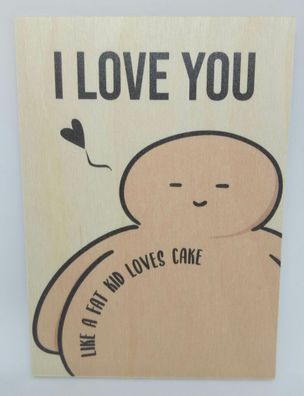 Holzkarte magnetisch I love you like Spruch s. Bild 14x10 Birkenholz 50261