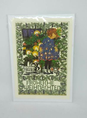 Nostalgie Weihnachtskarte "Fröhliche Weihnachten" 10,5x15 inkl. Kuvert 80072