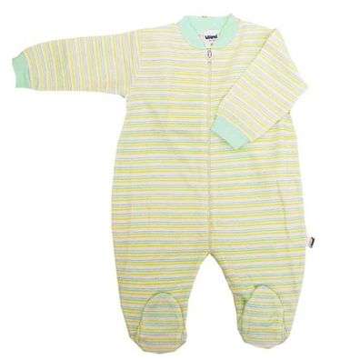 Baby Pyjama mint-gelb-weiß Größe 68