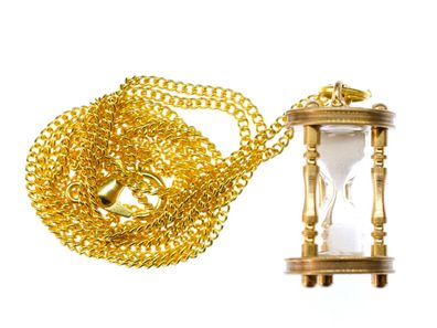 Sanduhr Kette Halskette Funktioniert Miniblings 60cm Gliederkette Uhr golden