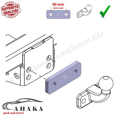 Distanzblech 12mm für Anhängebock Flanschkugel Mitsubishi L 200 1996-2007