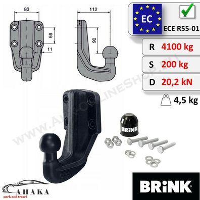 Kugelkopf Flanschkugelkopf Anschraubplatte 83x56mm BRINK Citroen C25 1981-1994