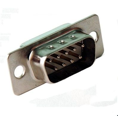 D-Sub Stecker 9-polig, male, gerade, mit Lötkelch, vergoldet, 2St.