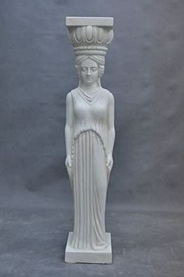 Frau Säule fungiert als ablege Platte Hand bemalt Statue Figur Skulptur Antik