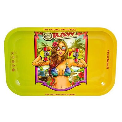 RAW Metal Rolling Tray "Brazil 2" Limited Edition, klein