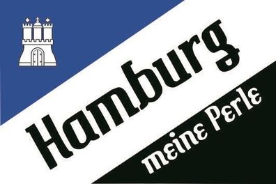 Fahne Flagge Hamburg meine Perle Motiv III Premiumqualität