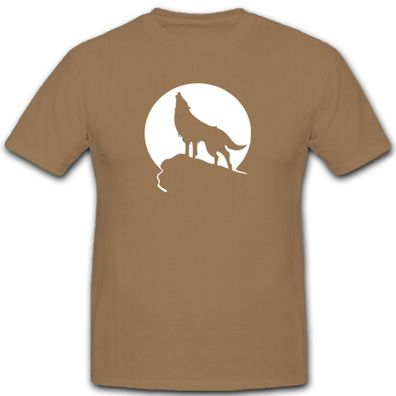 Wolf Tiere Wildnis Mond Mondschein Heulen Wölfin Tiere - T Shirt #11505