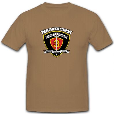 1st Battalion 3rd Marine Regiment USMC USA Armee Wappen Dolch - T Shirt #11166