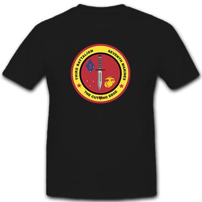 USMC 3rd Battalion - Militär Wappen Abzeichen Kampfmesser - T Shirt #11165