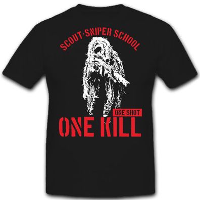 Scout Sniper School Scharfschütze One Shot one kill ghillie suit T Shirt #11301