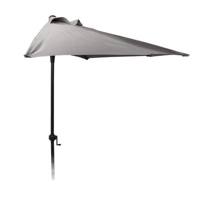 Sonnenschirm 250 cm - Halbrund - Farbe: grau - halbrunder Wand Schirm