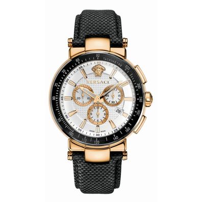 Versace Herren Uhr Armbanduhr Leder Mystique Sport Chronograph VFG050013