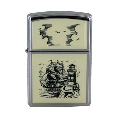 Zippo Feuerzeug Modell 359 Regular Scrimshaw Whale