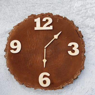 Arabische Zahlen 4Stck. Ziffern 5 cm hoch aus Holz für eine Wanduhr in zum Basteln