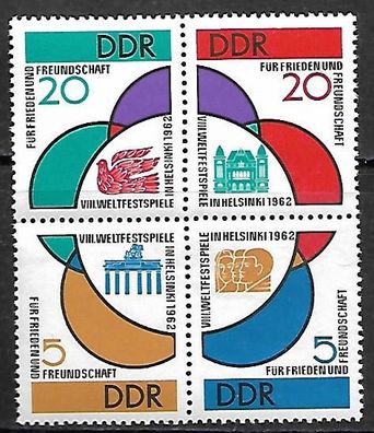 DDR postfrisch Viererblock Michel-Nummer 901-904