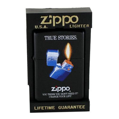 Zippo Feuerzeug Modell TRUE Stoires Black