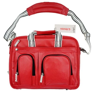 Breeze Notebook-Tasche Leder Rot bis 16"