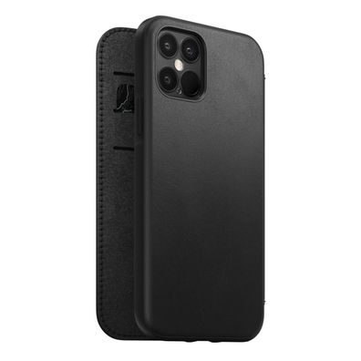 Nomad Rugged Folio Case für Apple iPhone 12 Pro Max - Black Leather (Schwarz)