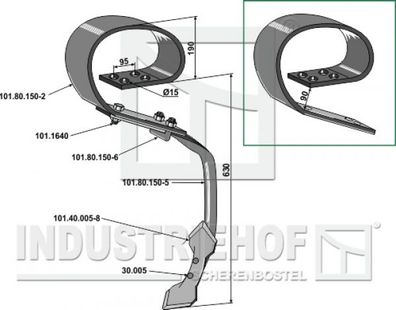 Blattfederzinken kpl. mit Schar, System David III / 101.04047