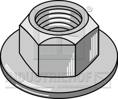 Sechskantmutter mit Flansch, mit Klemmteil, Ganzmetallmutter / 410-1001