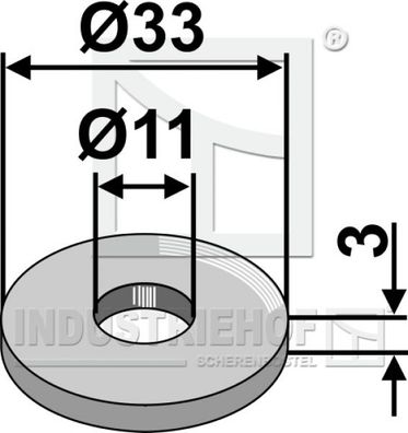 Scheibe Ø33x3xØ11 10. ST-HH-24