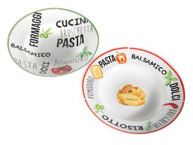 Teller PASTA 26,5 cm - 2er Set - je Motiv 1x