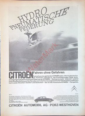 Originale alte Reklame Werbung Citroen DS 19 + 21 v. 1962 Größe 30 x 22 cm