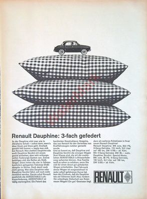 Originale alte Reklame Werbung Renault Dauphine v. 1962 Größe 30 x 22 cm