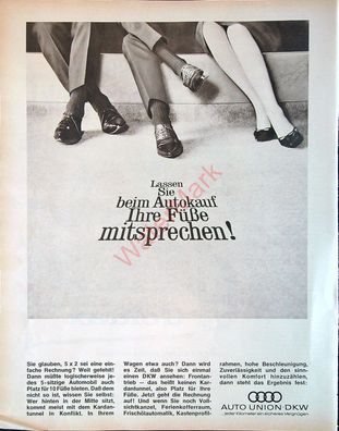 Originale alte Reklame Werbung Auto Union v. 1963 Größe 33 x 25 cm