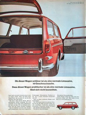 Originale alte Reklame Werbung VW Variant v. 1965 Größe 36 x 26 cm
