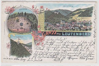 69789 Ak Lithographie Gruss aus Leutenberg in Thüringen 1898