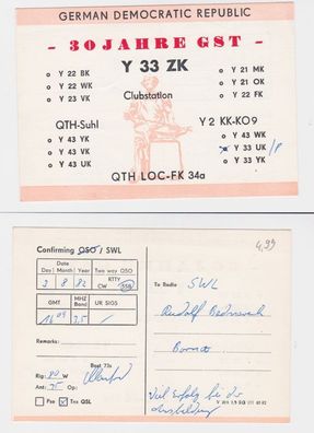 84037 QTH Funker Karte Suhl Clubstation 30 Jahre GST 1982