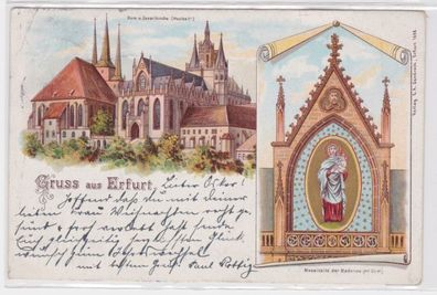95279 Ak Gruss aus Erfurt Dom und Severikirche, Mosaik der Madonna 1900