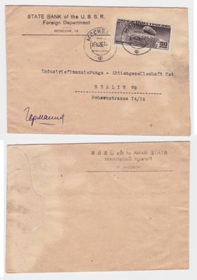 93117 Luftpost Flugpostbrief UdSSR Moskau - Berlin Zeppelinmarke 50 Kopeken 1936