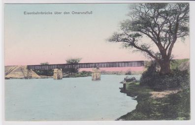 34081 Foto Ak Eisenbahnbrücke über den Omarurufluß Deutsch-Südwestafrika