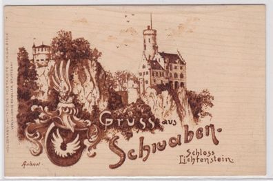 51193 Ak Gruss aus Schwaben Schloss Lichtenstein Honau um 1900