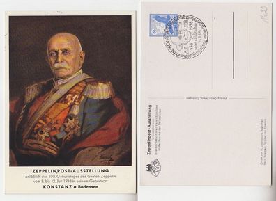 69257 Ak Ganzsache Konstanz a.B. Zeppelinpost Ausstellung 1938